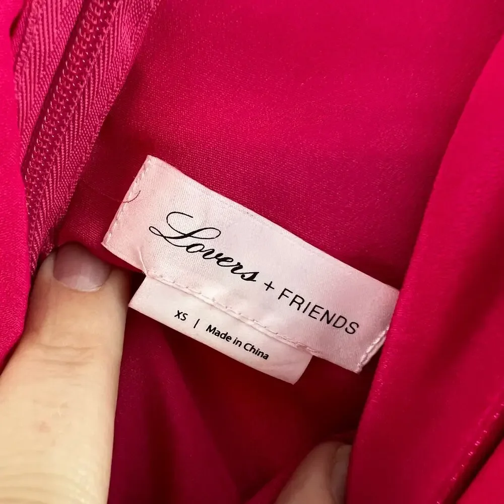 Lovers + Friends Hot Pink Ruffle Bodycon Mini Dress Size XS - Picture 3 of 8